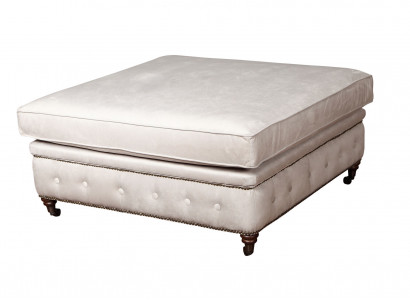 Club Footstool Lounge Ottoman Leather Textile Designer Ottoman Chesterfield